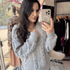 Maxi Casaco em tricot com detalhes de tranças